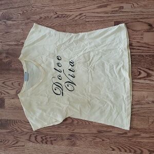 (M) Kaffe Pastel Dolce Vita Printed Classic T-Shirt Lightweight Slightly Sheer